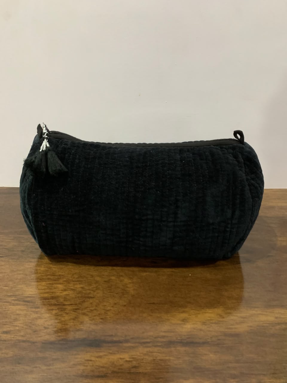 Velvet Makeup Bag - Black