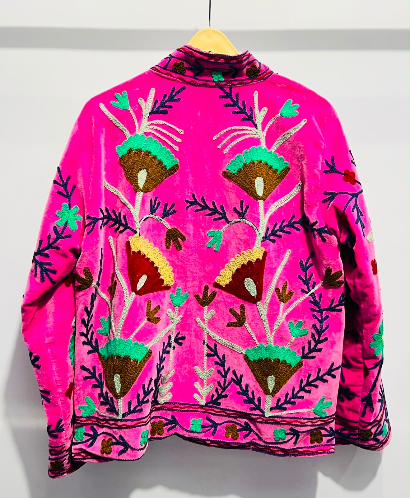 Jacket Velvet - Pink & Green