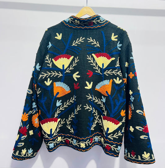 Jacket Cotton - Dark Blue & Orange