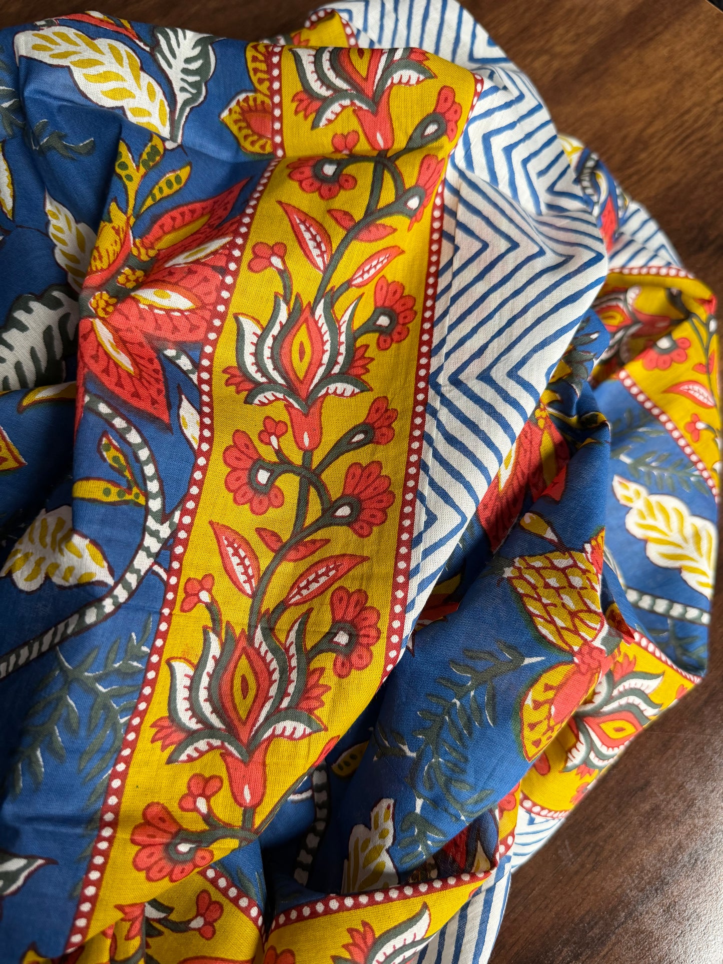 Block Print Sarong - French Floral
