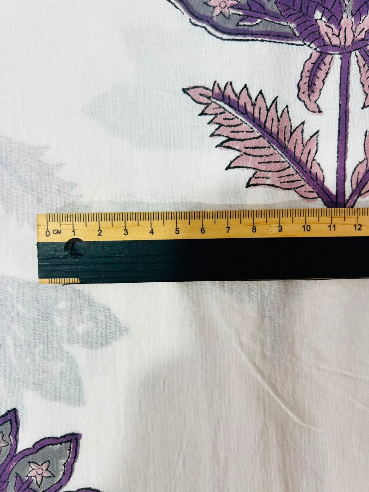 Indian Block Print Cotton Fabric - Mauve Floral