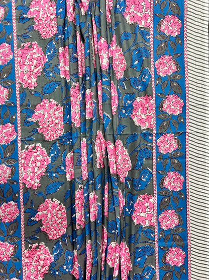 100% Cotton Sarong - Pink Hydrangeas