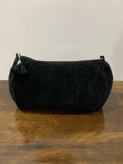 Velvet Makeup Bag - Black