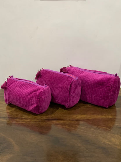 Velvet Makeup Bag - Plum