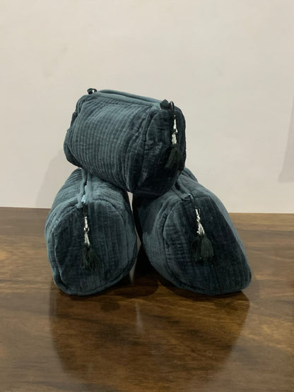 Velvet Makeup Bag - Black