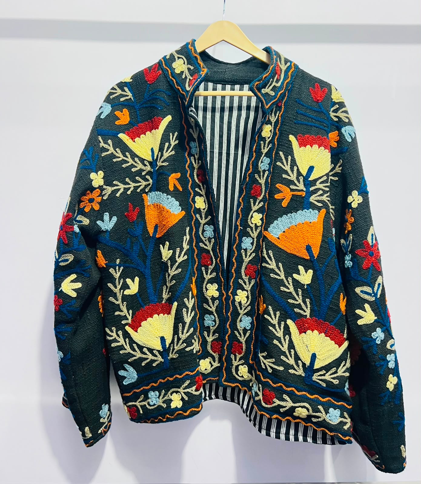 Jacket Cotton - Dark Blue & Orange