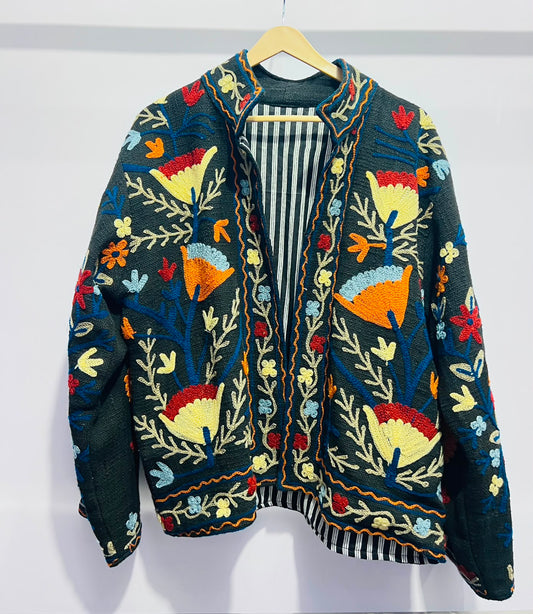 Jacket Cotton - Dark Blue & Orange