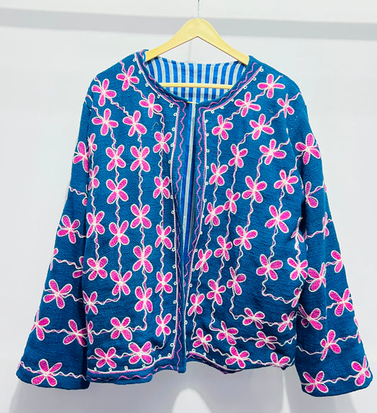 Jacket Cotton - Blue & Pink