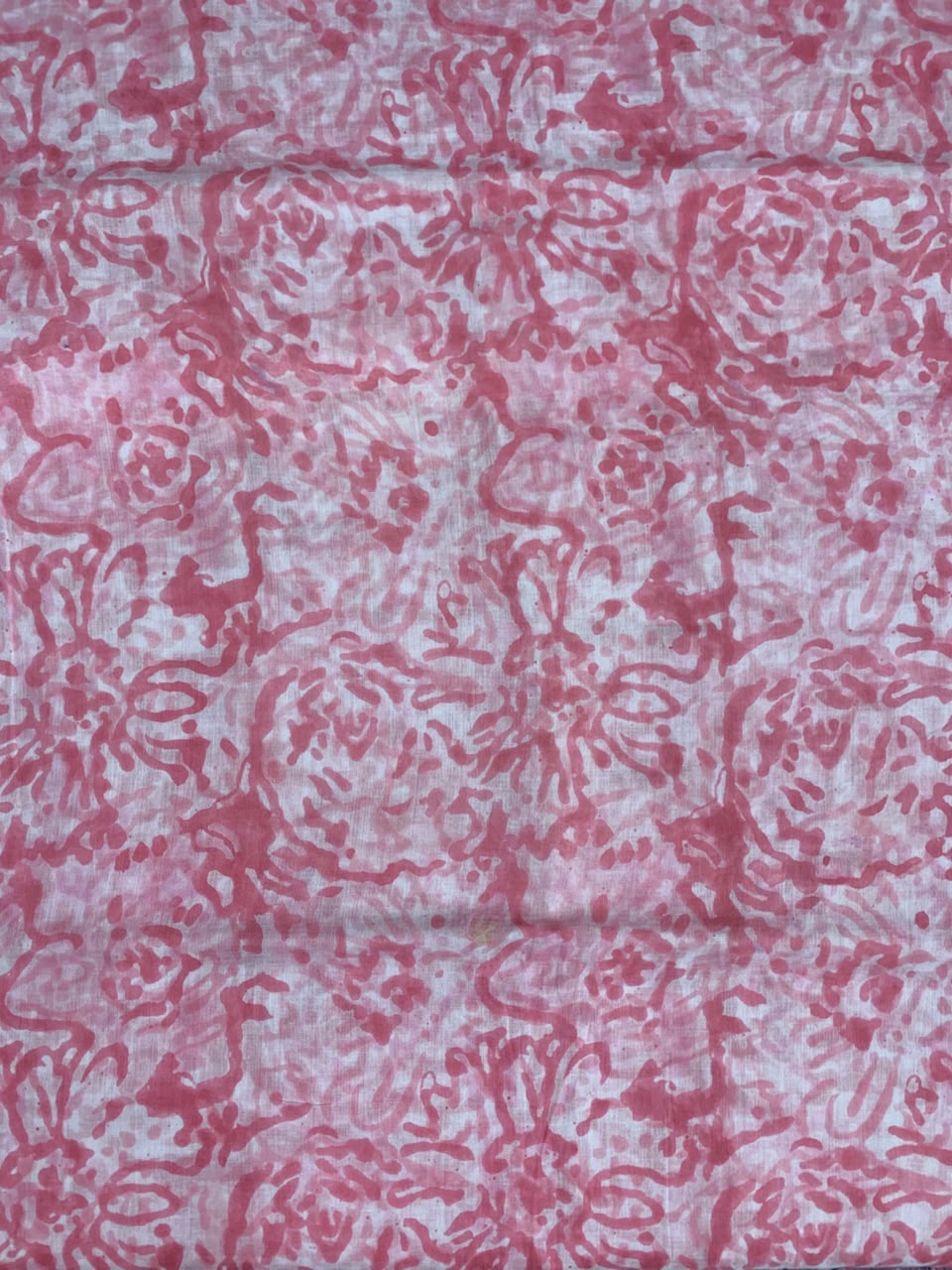 Indian Block Print Cotton Fabric - Pink Floral