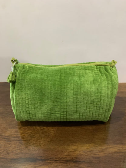 Velvet Makeup Bag - Green