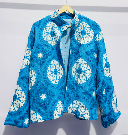 Jacket Cotton - Blue & White