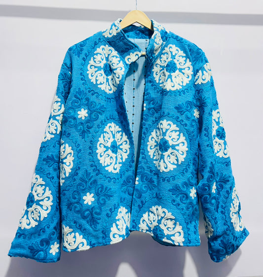 Jacket Cotton - Blue & White