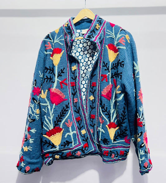 Jacket Cotton - Blue & Red