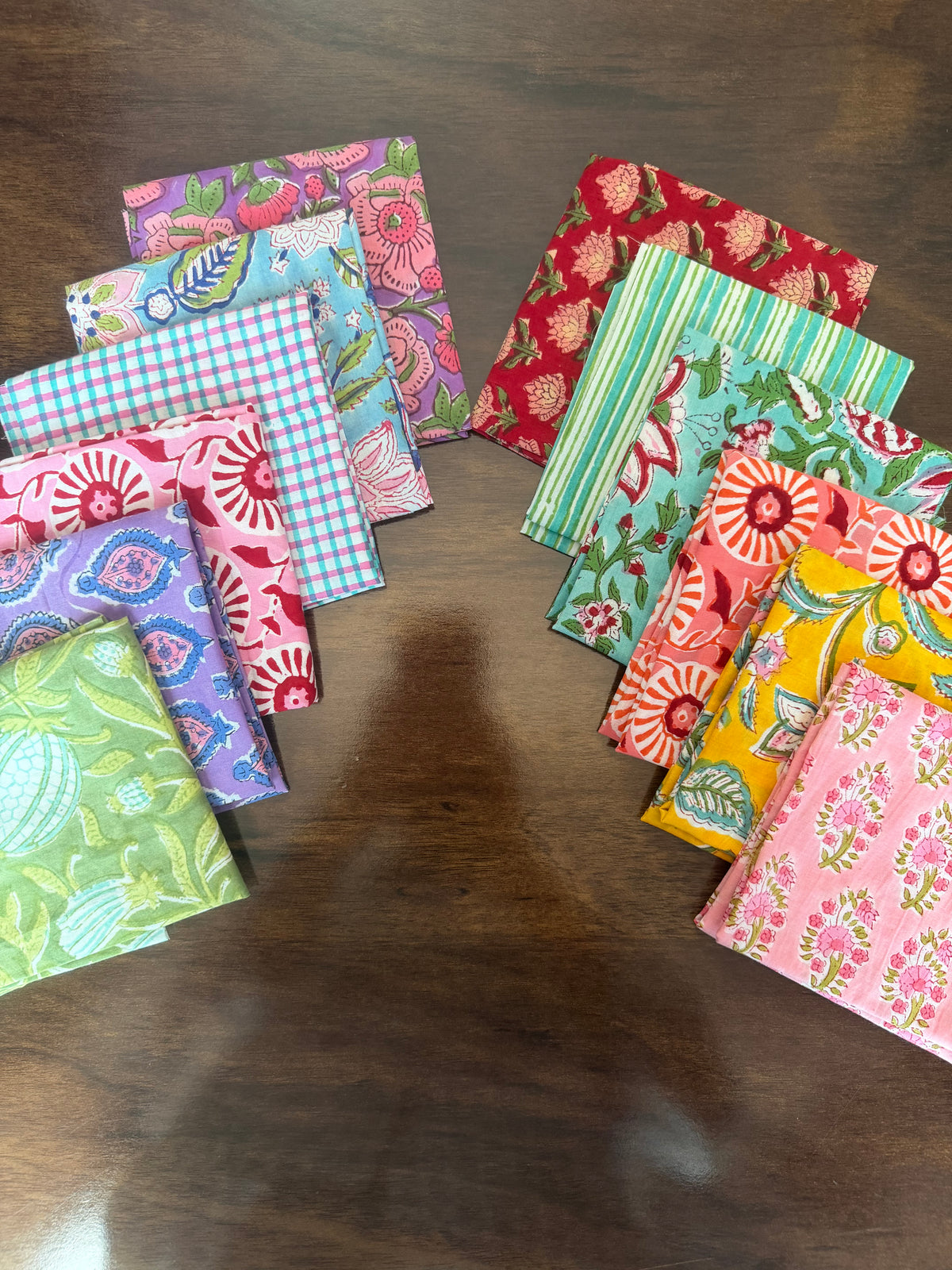 100% Cotton Block Print Fabric Bundle - Best of Spring