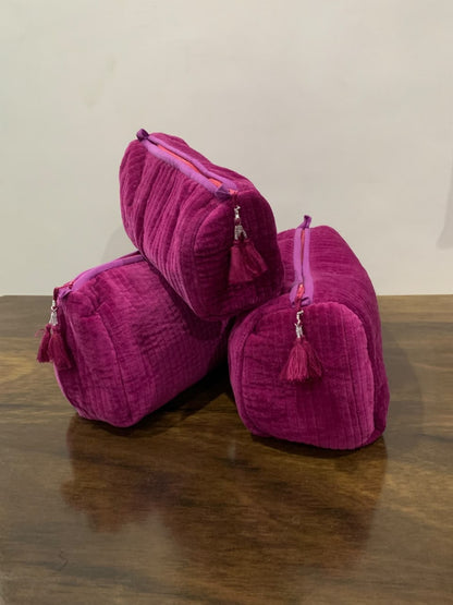 Velvet Makeup Bag - Plum