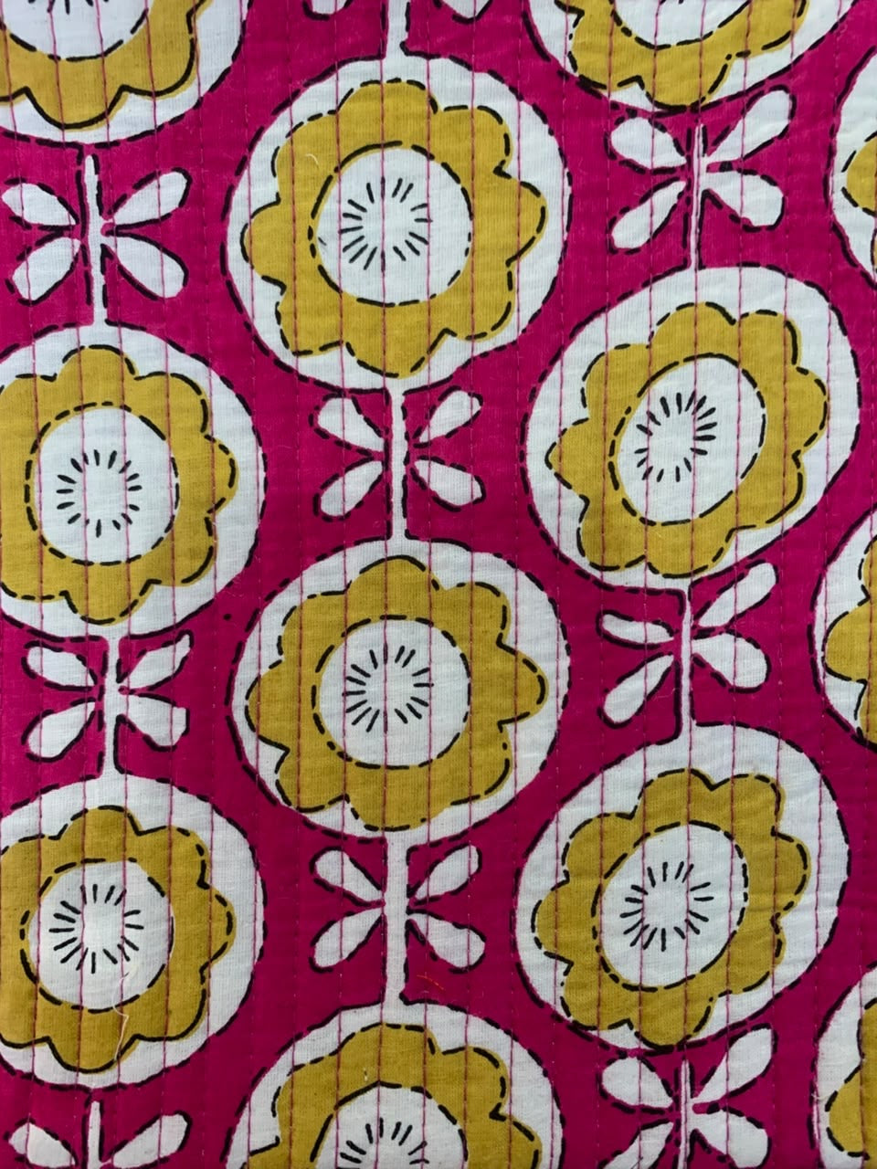 Quilted Laptop Bag - Pink & Yellow Floral