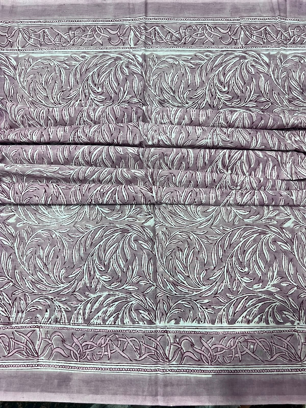 Block Print Cotton Sarong - Mauve Swirl