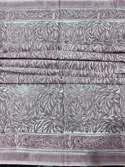 Block Print Cotton Sarong - Mauve Swirl