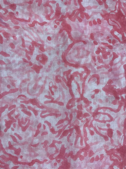 Indian Block Print Cotton Fabric - Pink Floral