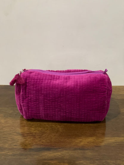 Velvet Makeup Bag - Plum