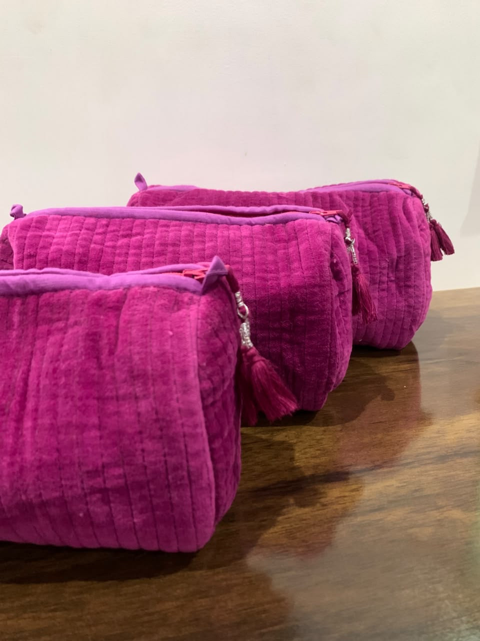 Velvet Makeup Bag - Plum